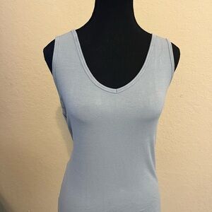 CAbi Blue Fitted Sleeveless Tank Top